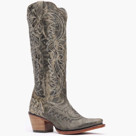 Durango Women's Western Boot, 7 M, 16 in H, Distressed Graphite DRD0473