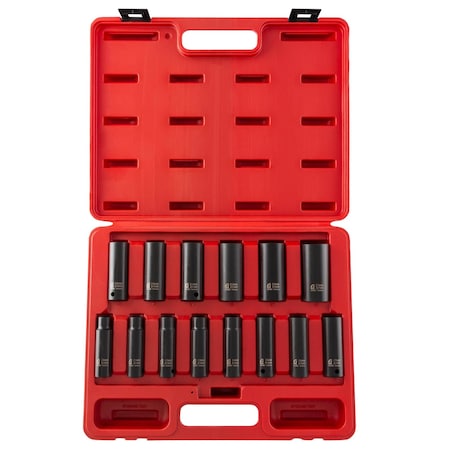 Sunex 1/2 in Drive Metric 6 Point Deep 14-Piece Impact Socket Set 2653