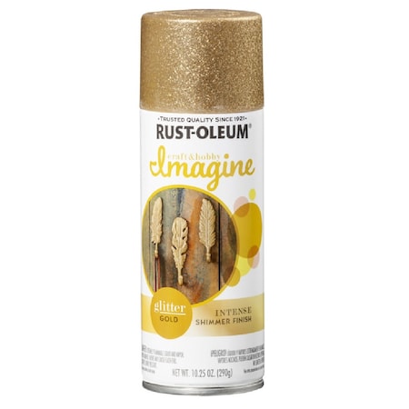 Rust-Oleum Imagine Craft and Hobby Glitter Gold Spray Paint- 10.25 oz 345701