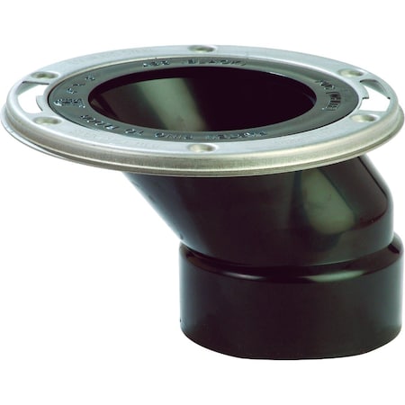 Sioux Chief FullFlush 3'' Hub/Inside 4'' ABS Offset Toilet Flange w/Stainless Steel Swivel Ring 889-AOM