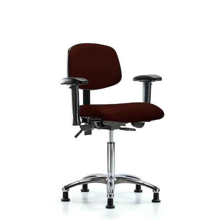 Blue Ridge Ergonomics Medium Bench Chair Chair, Vin, Med Ben, Chr Tilt AA Gld, Burg, Adjustable Arms, 22" to 29" Height BR-VMBCH-CR-T1-A1-NF-RG-8569