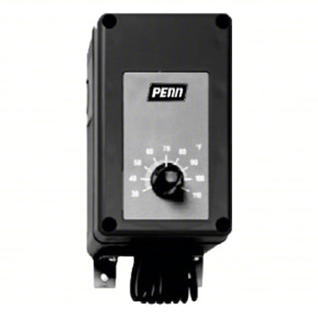 Johnson Controls Temperature Control, Heat or Cool, 30 to 110F, 24 to 277V AC A28PA-2C