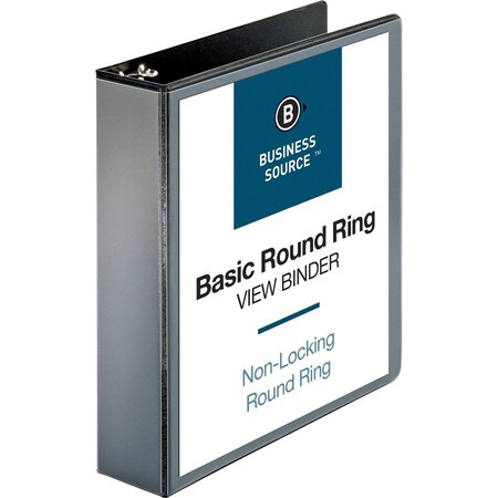Business Source Roundring View Binder, Black, 4PK BSN09956BD