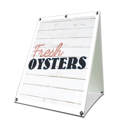 Signmission Oysters, 36 Inch x 24 Inch A-frame Yard Sign, Coroplast Yard Sign SBC-2436-30408