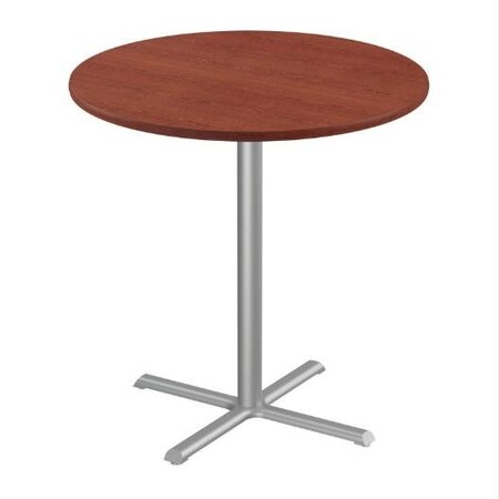 Correll Round Cafe Table, 36 in W, 36 in L, 42 in H, Particleboard Top, Cherry SXB36R-21-98-21