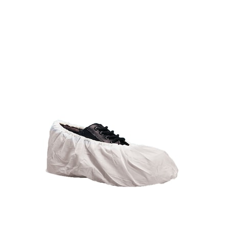 Keystone Safety Disposable Shoe Covers, Polypropylene, White, Slip Resistant Sole: No , L SC-CPE-LRG-WHITE