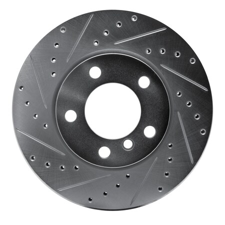 Dynamic Friction Co DFC Brake Rotor - Drilled and Slotted - Silver 631-32009L