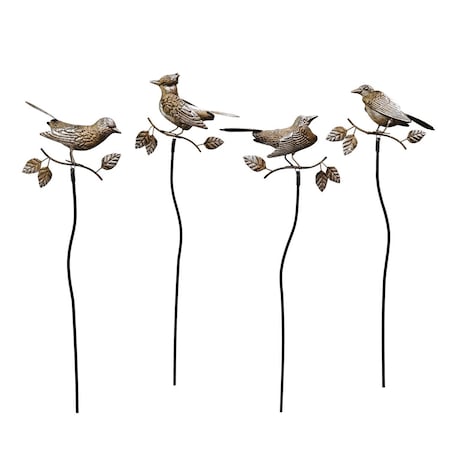 Alpine Bronze Metal 32 in. H X 9 in. L X 2 in. W Bird Outdoor Garden Stake QEL924A