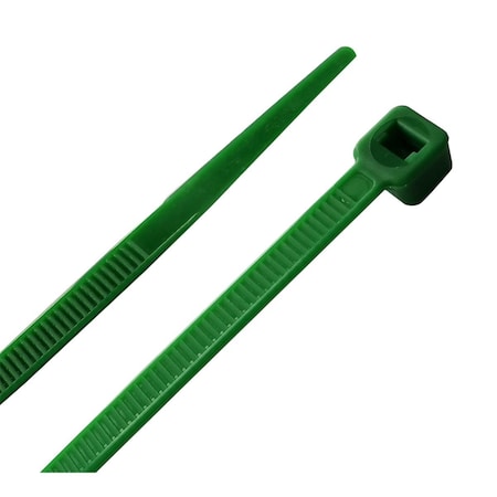 Soundwave Cable Tie, 12 in L, Green, PA 6.6, 50 lb Strength, 100 PK SO1680438