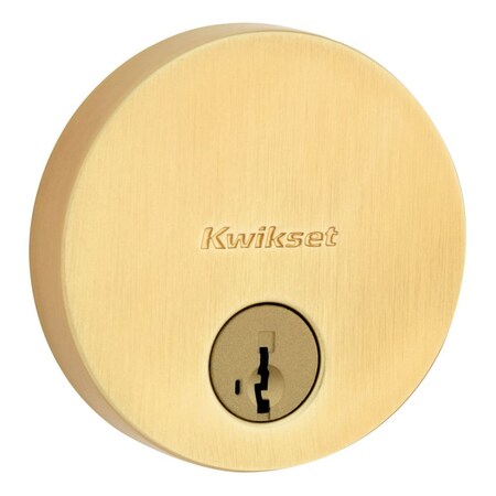 Kwikset Uptown Round Contemporary Low Profile Single Cylinder SmartKey Deadbolt with 6AL Latch and 258RDT-4S.STRKP
