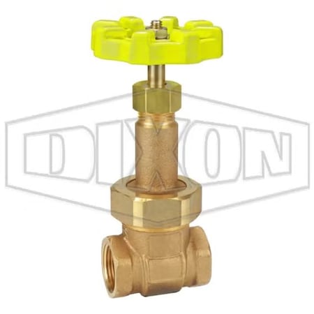 Dixon Gate Valve, 3/4 in, FNPT, Class 150, Bronze Body, Malleable Iron Hand wheel Actuator DBGV75