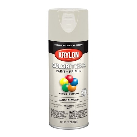 Krylon Enamel Spray Paint, Gloss, Almond, 12 oz, Can K05500007