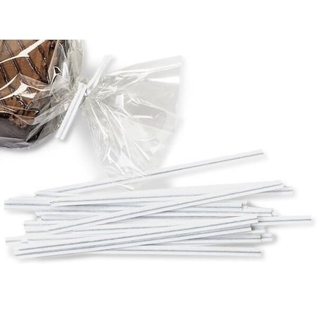 Nashville Wraps 4 Inch White Paper Twist Ties, 2000PK PTW4