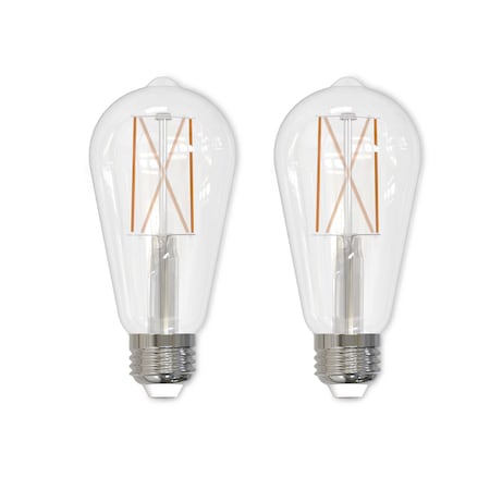Bulbrite 8.5 Watt Dimmable Clear ST18 LED Light Bulbs with Medium E26 Base, 2 PK 861422