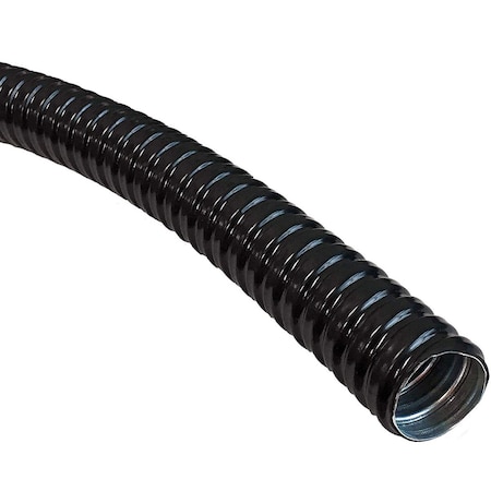 Electriduct Liquid-Tight Flex Metal Conduit, 1/2 in Trade Size, 100 ft, 2-3/8 in Bend, Steel, Black WL-ED-PSC-050-100