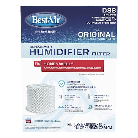Bestair Humidifier Wick, 18 7/8 in L D88-PDQ-4