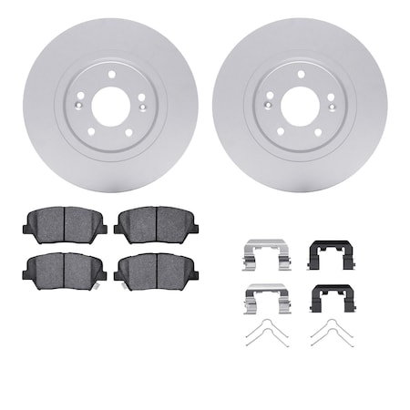 Dynamic Friction Co DFC GEOSPEC Coated Rotors with 5000 Brake Pads - Ceramic and Hardware 4512-21071