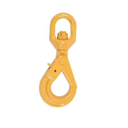Mytee Products 5/16ft Self Locking Swivel Hook G80-4500 LBS WLL-Yellow Painted Forged Steel Swivel Lifting Hook SLH516-4500