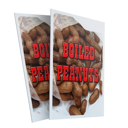 Signmission Boiled Peanuts, Plastic Signs Only 24 Inch x 36 Inch, Corrugated Plastic, 2PK CSB-2436-2PACK-Boiled Peanuts