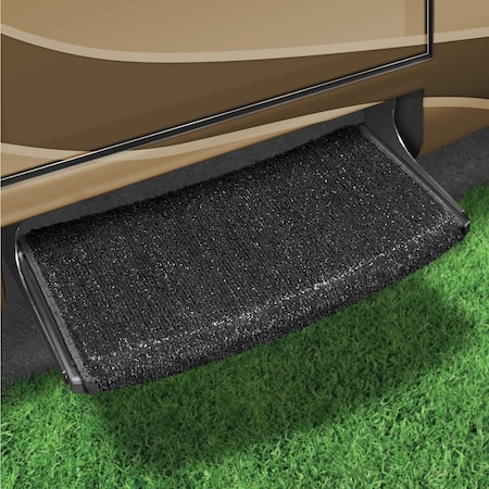 Presto Fit STEPS AND STEP RUGS RV Wrap Around Hook And Spring 22 Inch Width Black Outdoor Turf With Marine B 2-0205