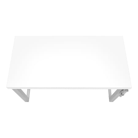 Homeroots Adjustable White and Gray Wood and Metal Sled Computer Desk 490021