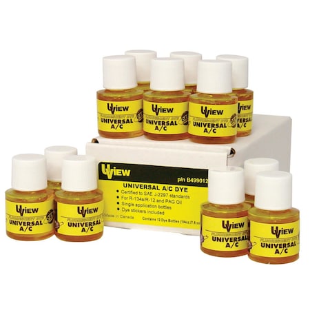 U-View Ultraviolet Systems Uni A/C System Dye: (12X1/4"Oz./7.5Ml) B499012