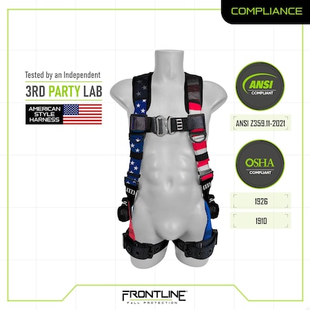 Frontline Combat American Style Vest Harness, S 110VTB-S-AM