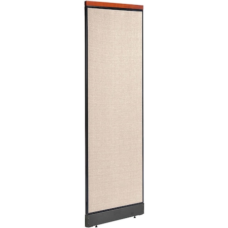 Global Industrial Interion Deluxe Office Partition Panel with Pass Thru Cable, 24-1/4"W x 77-1/2"H, Tan 694752PTN