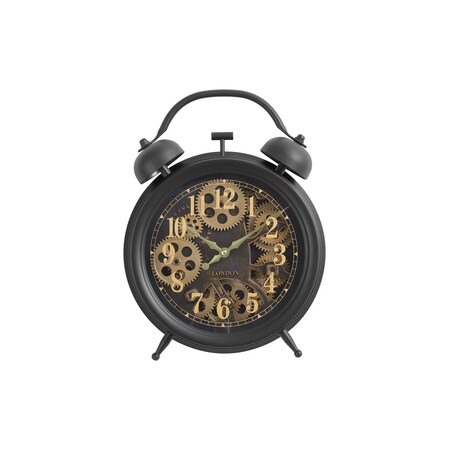 Monarch Specialties Clocks, 12'' Round, Gear Mechanism, Table Clock, Brown, Transitional I 9014