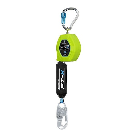 Falltech Dyneema(R) Self-Retracting Lifeline, Carabiner, Aluminum, 1 Leg(s), 420 lb Weight Capacity 84711SG4