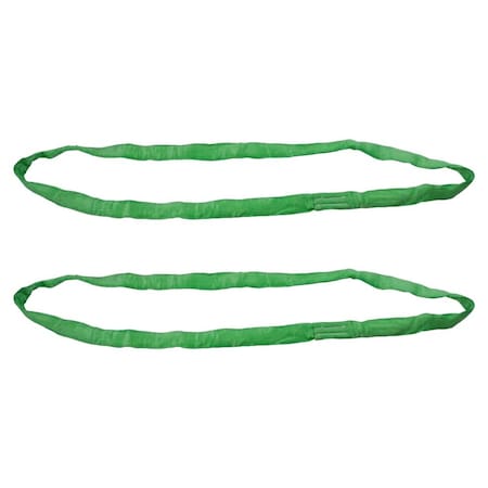 Mytee Products Round Sling 4 ft Green 5300# Vertical 4200 # Choker 10600 # Basket, 2PK RSL-4-5300x2