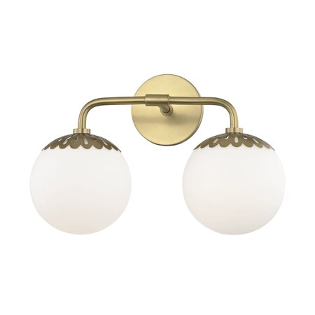 Mitzi Paige 2 Light Bath And Vanity 15 In. Aged Brass H193302-AGB