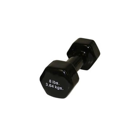 Fabrication Enterprises 8 lbs Vinyl-Coated Iron Dumbbell, Black FA129028