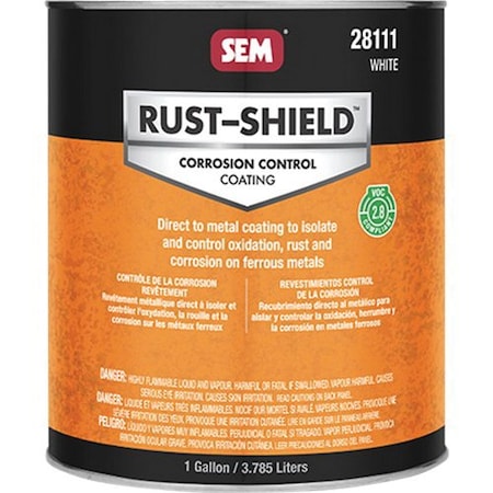 Sem Rust Shield 2800 Series Corrosion Control Coating, 1 gallon Can, White, 250 sq-ft/gal Coverage 28111