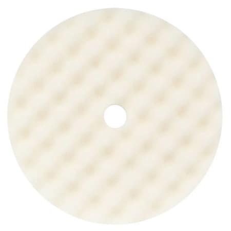 Buff And Shine Convoluted Face Coarse Grip Pad, 8 in Dia, 1 in THK, Foam Pad, White, 2PK 899FBW