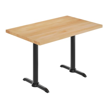 Flash Furniture Bennett 30 in x 48 in Solid Wood Indoor Tabletop in Natural with Dual 5 in x 22 in Dining GSF-REC3048-NAT-T0522-GG