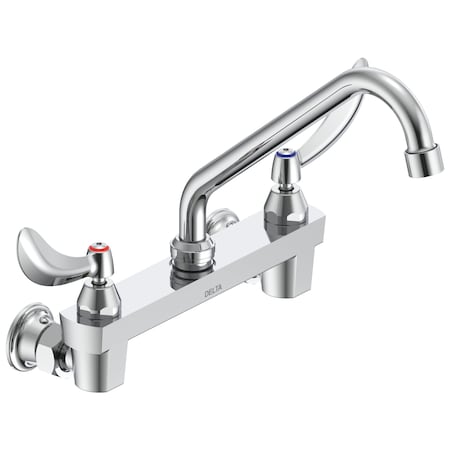 Delta Commercial 28C3 / 28C4 / 28C6 Two Handle 8 In Wallmount Service Sink Faucet In Chrome 28C4244