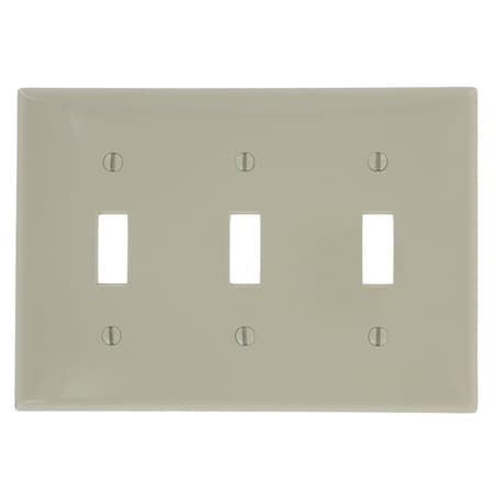 Leviton Switch Wallplate, Standard Size, Gang 3, Ivory 80711-I