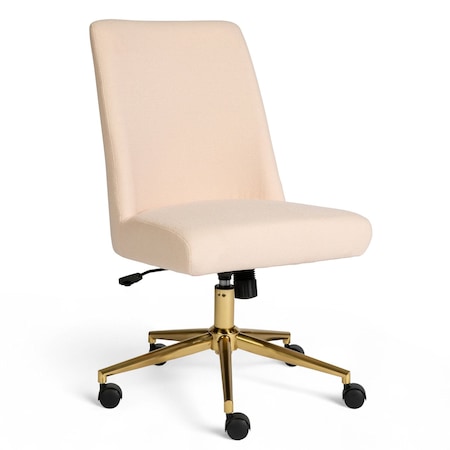 Martha Stewart Maeve Upholstered Office Chair in Conch Shell/Polished Brass CH-231216-3-PK-MS