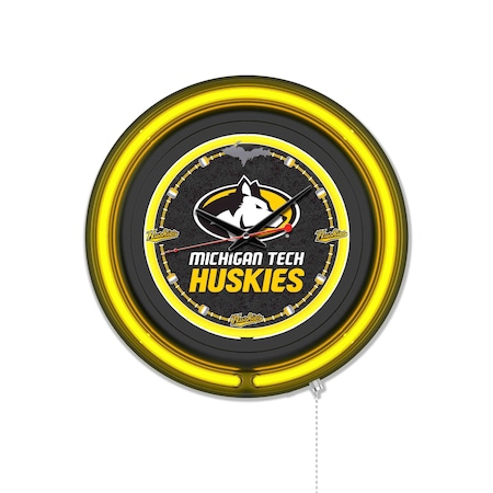 Holland Bar Stool Michigan Tech University 15 Double Neon Wall Clock Clk15BK