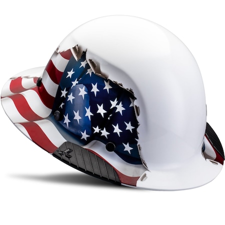 Lift Safety DAX Fiber Resin Full Brim Hard Hat (American Flag) - ANSI-G, TYPE 1 HDF-24AF