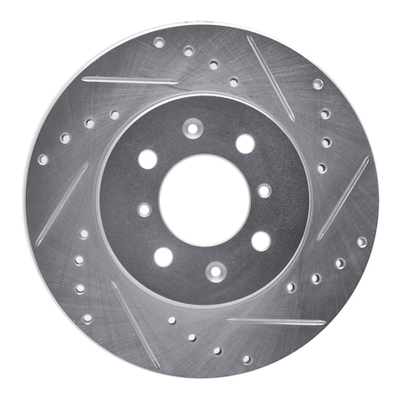 Dynamic Friction Co DFC Brake Rotor - Drilled and Slotted - Silver 631-72045R