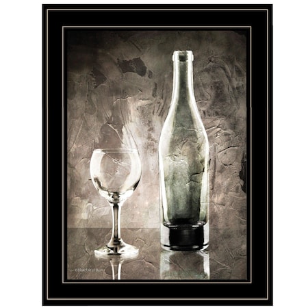 Moody Gray Wine Glass Still Life 3 Black Framed Print Wall Art