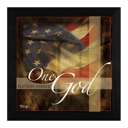 Homeroots One Nation Under God Black Framed Print Wall Art 405193