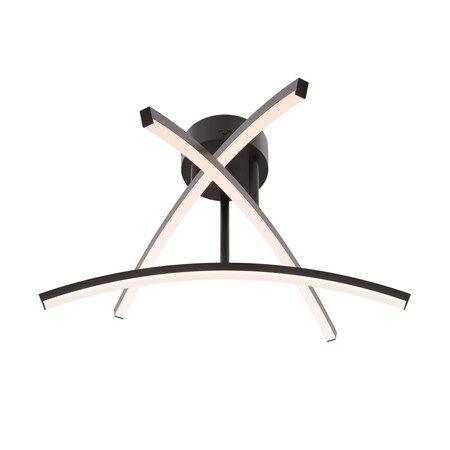 Dals Lighting Sway 20'' 5CCT 3 Light Curved Flush Mount, Black W3FM-CC-BK