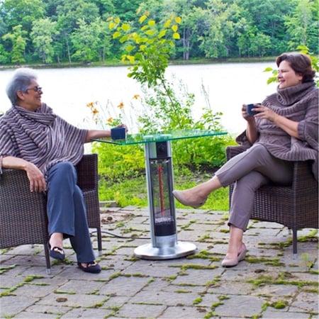 Bbq Innovations ENERG Square Glass Top Table With Infrared Heating Tower BB2950173