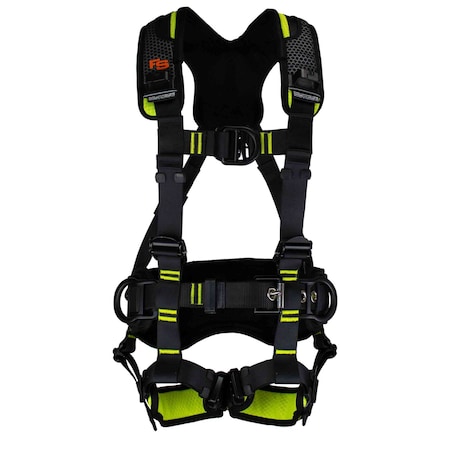 Fall Safe Safety Harness, Aluminum, 2XL, Black/Green FS240ICD-2XL