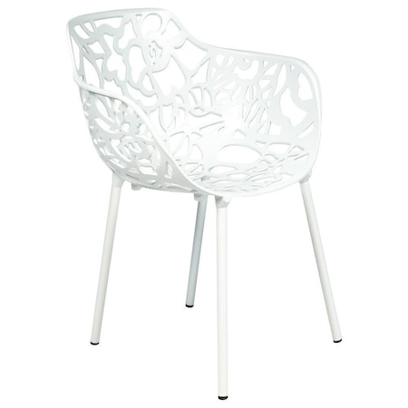 Leisuremod Modern Devon Aluminum Armchair, White DCA23W