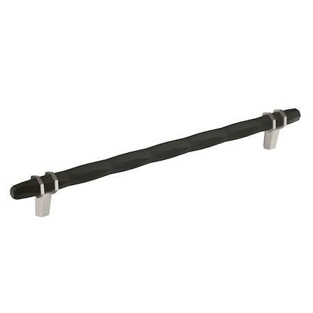 Amerock London 10-1/16 in 256 mm Center-to-Center Black Bronze/Satin Nickel Cabinet Pull BP36664BBRG10
