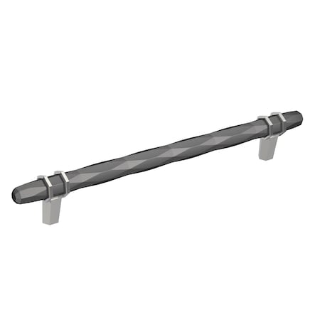 Amerock London 8 in 203 mm Center-to-Center Black Chrome/Polished Chrome Cabinet Pull BP36663BCR26